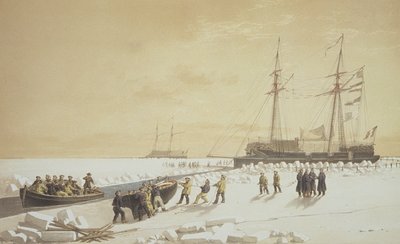 ユージーンシセリ（1813-90）によって彫刻された「Nos Souvenirs de Kil-Bouroun dans L&39;Hiver passe dans Le Liman du Dnieper、1855-56」からのラキャノンニエール計量アンカー 作： Adolphe Jean Baptiste Bayot and Antoine Leon Morel Fatio